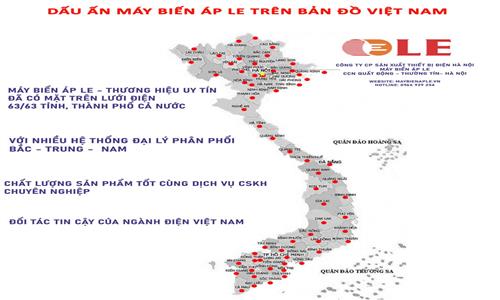 DẤU ẤN MÁY BIẾN ÁP LE TRÊN BẢN ĐỒ VIỆT NAM